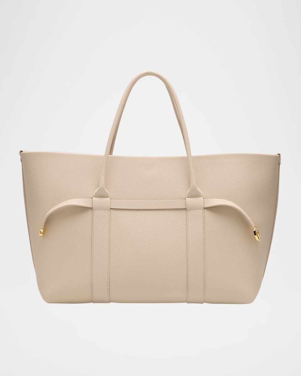 Ghiera Grained Leather & Cashmere Tote Back